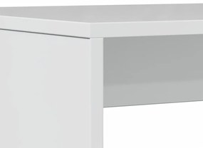 3 pcs conj. mesa jantar e banco deriv. madeira branco brilhante