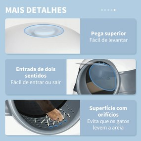 PawHut Caixa de Areia para Gatos Dobrável Caixa de Areia para Gatos Fe
