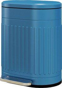 Caixote do lixo de cozinha com pedal, 20 L, tampa com fecho suave, balde interior removível, 36,5 x 31,2 x 45 cm, azul