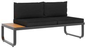 Sofás de canto para jardim com almofadões 4 pcs alumínio e WPC