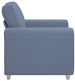 Poltrona tecido corduroy 60 cm azul