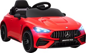 AIYAPLAY Carro elétrico infantil, design Mercedes, motores 12V, controlo remoto, luzes LED, música, para crianças de 3-6 anos, Vermelho | Aosom Portugal
