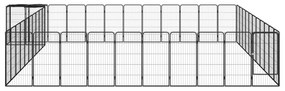 Parque p/ cães c/ 46 painéis 50x100 cm aço revestido a pó preto