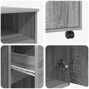 Mesa de Computador Cinza Cinza Sonoma Madeira Engenharia Médio
