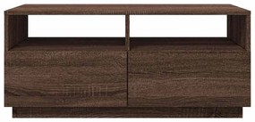 Mesa de centro com luzes LED 90x49x40 cm carvalho castanho