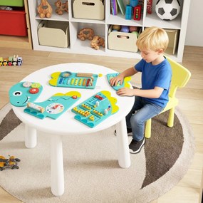 Painéis de atividades com dinossauros para crianças Quadro sensorial Montessori de madeira 11 em 1 para educação e desenvolvimento infantil Verde
