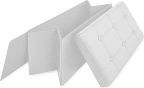 Banco dobrável com espaço de arrumação em MDF 80 x 40 x 40 cm Branco