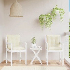 vidaXL Almofadões lombares p/ cadeiras de jardim 2pcs tecido creme