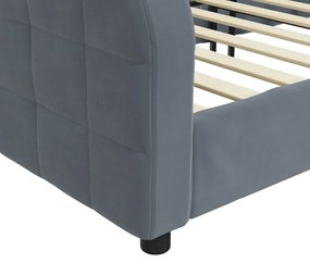 Sofá-cama 90x190 cm veludo cinzento-escuro