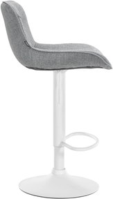 Banco alto em tecido com estrutura branca 85-106 x 49 x 51 cm cinzento