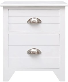 Mesa de cabeceira com 2 gavetas 2 pcs branco