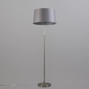 Candeeiro de pé em aço com abajur cinzento 45 cm ajustável - Parte Design,Moderno