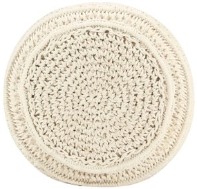 Pufe artesanal macramé 45x30 cm algodão