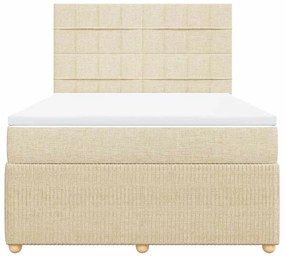 Cama com molas/colchão 160x200 cm tecido cor creme