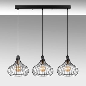Candeeiro Suspenso Teldamla – Preto Antique – 76 x 22 x 120 cm