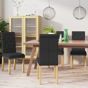 vidaXL Cadeiras de jantar 4 pcs tecido preto