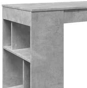 Mesa de bar c/ prateleiras derivados de madeira cinza cimento