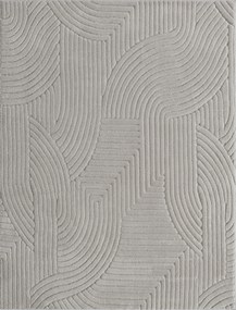 Tapete Sala de Estar 160x120 cm Tapete Pelo Curto Estilo Moderno Base Antiderrapante Tecida à Máquina Cinzento