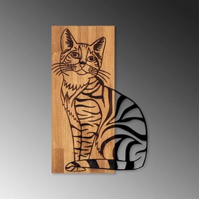 Acessório Decorativo de Parede Cat 10 – Nogal e Preto – 38 x 58 cm