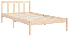 Estrutura de cama com cabeceira 90x190 cm madeira maciça