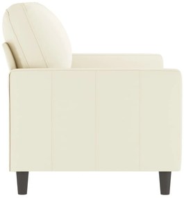 Sofá de 2 lugares veludo 120 cm cor creme