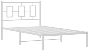 Estrutura de cama com cabeceira 100x200 cm metal branco