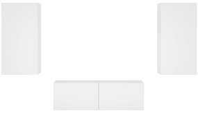 3 pcs móveis de parede para TV com luzes LED branco