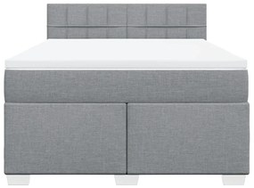 Cama com molas/colchão 160x200 cm tecido cinzento-claro