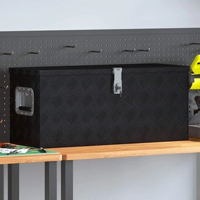 vidaXL Caixa de alumínio 80x30x35 cm preto