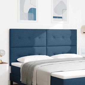 Cabeceira VidaXL Botão Estofada Azul 180 cm Tecido