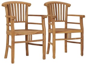 Cadeiras de jardim 2 pcs madeira de teca maciça