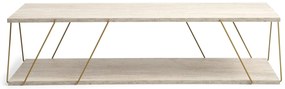 Mesa de Centro Labranda – Travertine Gold – 120x30x50 cm
