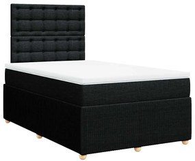 Cama boxspring com colchão 120x190 cm tecido preto