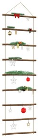 vidaXL Decoração de parede em forma de escada 50x150 cm ramo natural