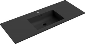Mexen Otis lavatório embutido no tampo 121 x 46,5 cm, preto mate - 25181271