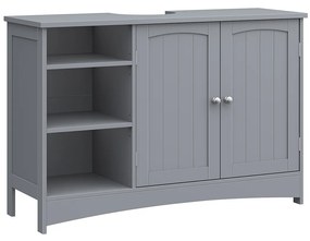 Móvel lavatório extralong com portas duplas e prateleira aberta | VASAGLE | 90 x 30 x 60 cm | BBC410P36.