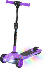 AIYAPLAY Trotinete elétrica para crianças 6+ anos, dobrável 3 rodas partida zero, velocidade máxima 8 km/h 64x29x83cm violeta | Aosom Portugal