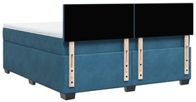 Cama com molas/colchão 180x200 cm veludo azul