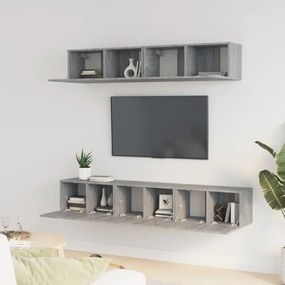 Conjunto móveis de TV 5 pcs madeira processada sonoma cinza