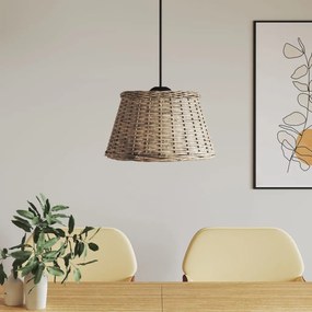 vidaXL Abajur de teto Ø50x30 cm vime castanho