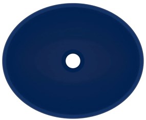 Lavatório luxuoso oval 40x33cm cerâmica azul-escuro mate