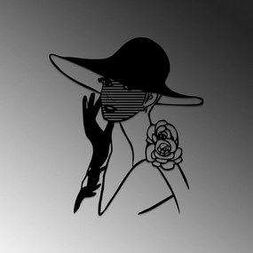 Acessório Decorativo de Parede Striped Woman – Preto – 60 x 69 cm