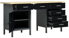 Bancada de trabalho 160x60x85 cm aço preto