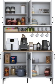 Armário Alto de Cozinha "Stella" - 120 x 198,6 x 40 cm - Nogueira e Br