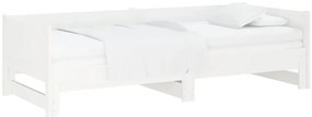 Estrutura sofá-cama de puxar 2x(80x200) cm pinho maciço branco