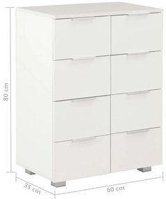 Aparador 60x35x80 cm derivados de madeira branco brilhante