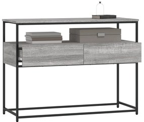 Mesa consola 100x40x75 cm derivados de madeira cinzento sonoma
