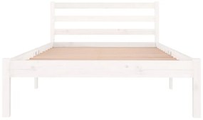 Estrutura de cama 100x200 cm pinho maciço branco