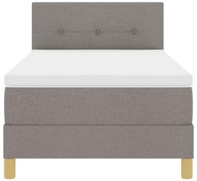 Cama Box Spring com Colchão Taupe 90x190 cm Tecido
