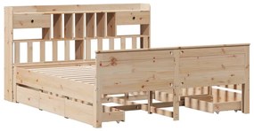 Cama com estante sem colchão 180x200 cm pinho maciço